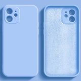 three iphone cases with a blue background