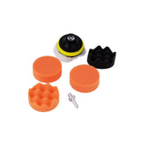 a set of three orange and black plastic knobs