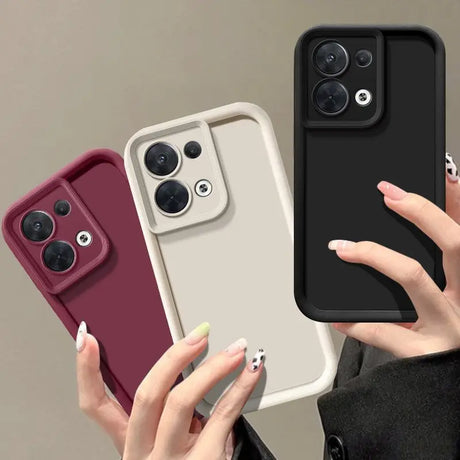 Three phone cases with camera protection.