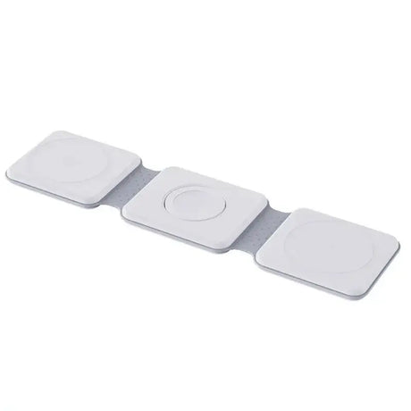 The three pieces of the square white plastic coaster