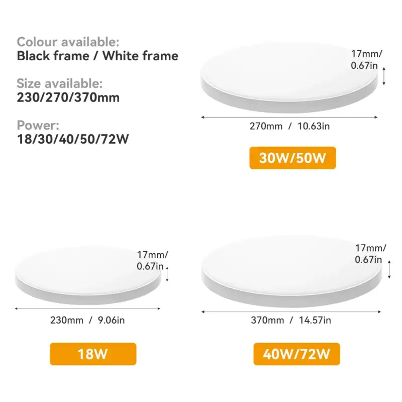 the three sizes of the smart light