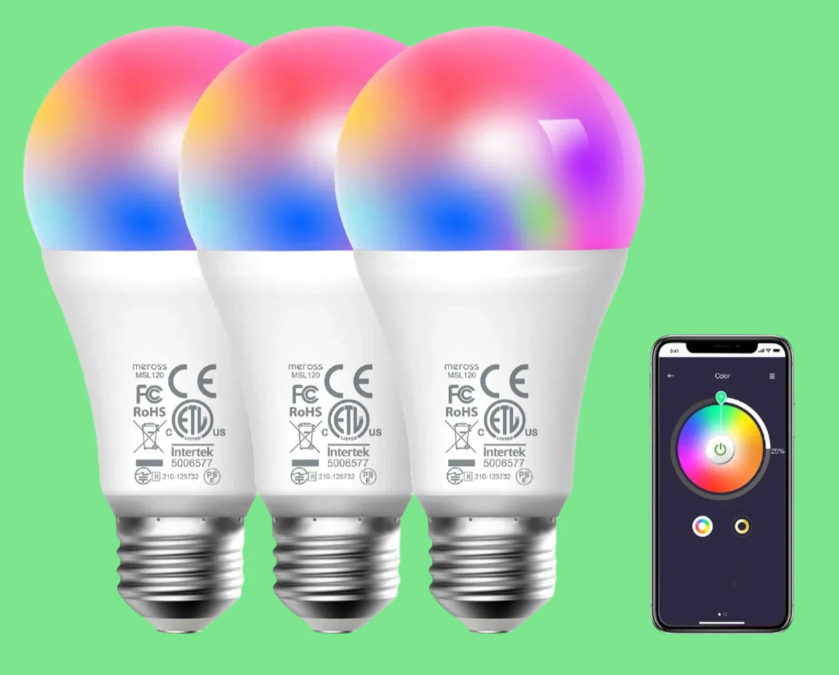 three smart light bulbs with remote control and app controlled