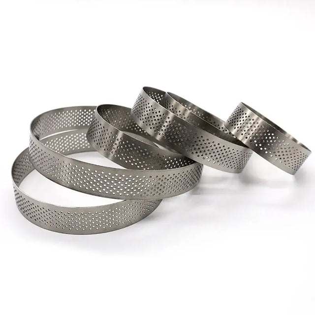 three stainless bracelets on a white background