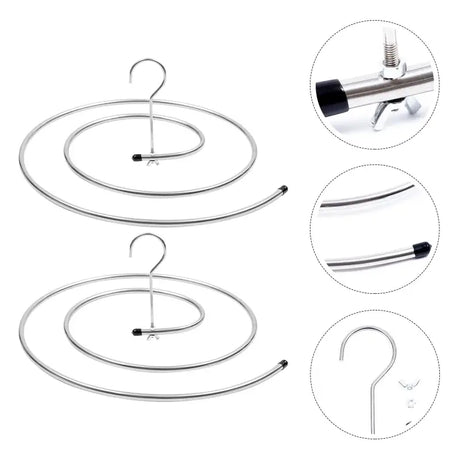 a set of three stainless rings with a hook and a hook