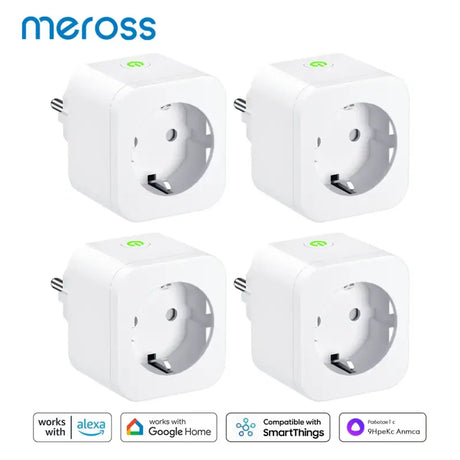 three different types of smart plugs with different colors