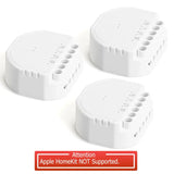 three white apple homekit not supported plugs with a red sign