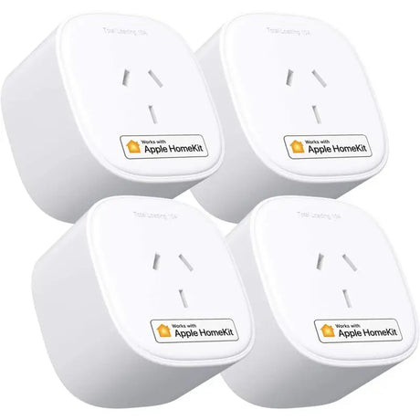 three white apple homekits plugged into a wall