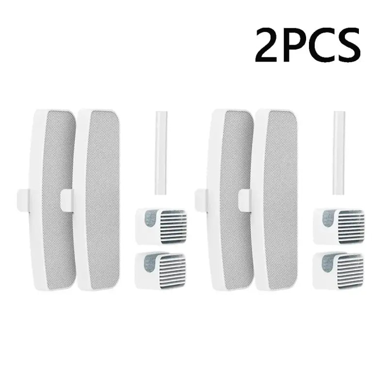 three white door handles with a white handle and a white handle