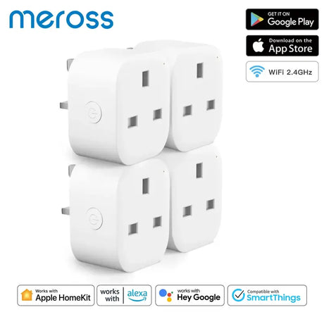 three white plugs with a smart home appliance logo on them