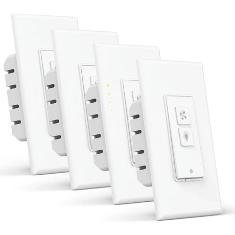 three white switches on a white background