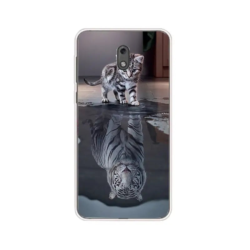 a tiger in water on a white background