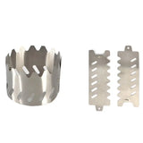 a pair of stainless steel parts