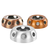 a pair of two metal knobs