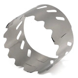a stainless ring with a circular cut out