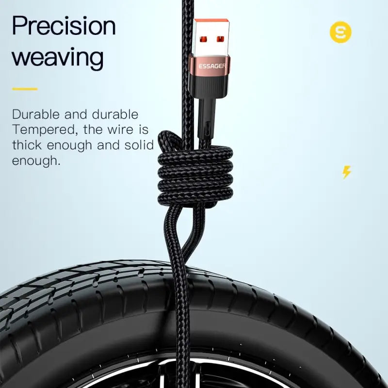 a tire tire with a cable connected to it