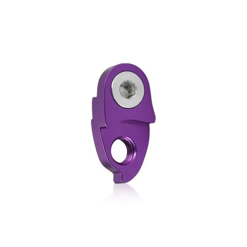 a purple metal bottle opener with a metal handle