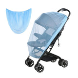 a blue stroller with a blue face mask