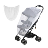 the stroller is shown with a white cover