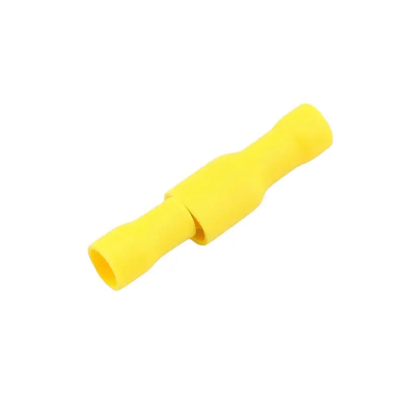 a yellow plastic tube on a white background
