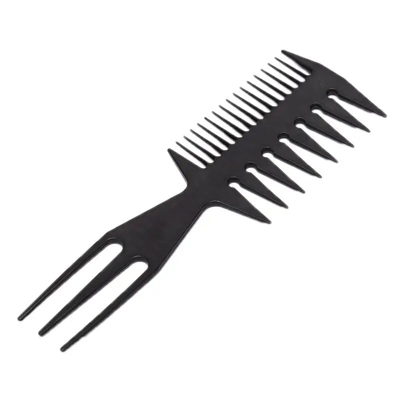 a black comb with a long handle