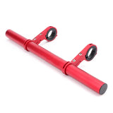 a pair of red aluminum handlebars