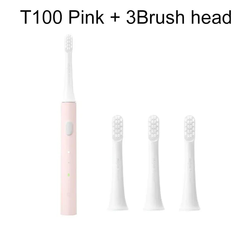 the toothbrush is a pink and white toothbrush with a white handle