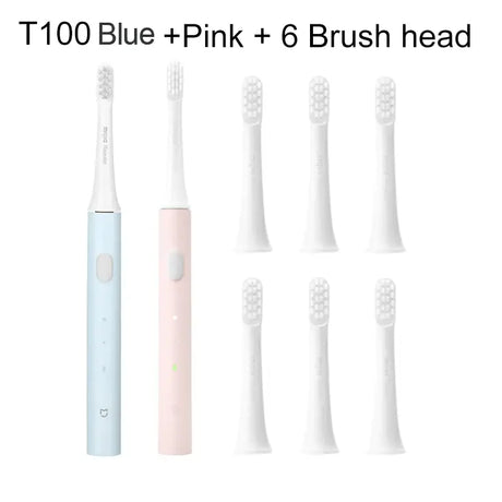 A toothbrush with six different colors and sizes