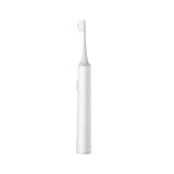 A toothbrush with a white handle