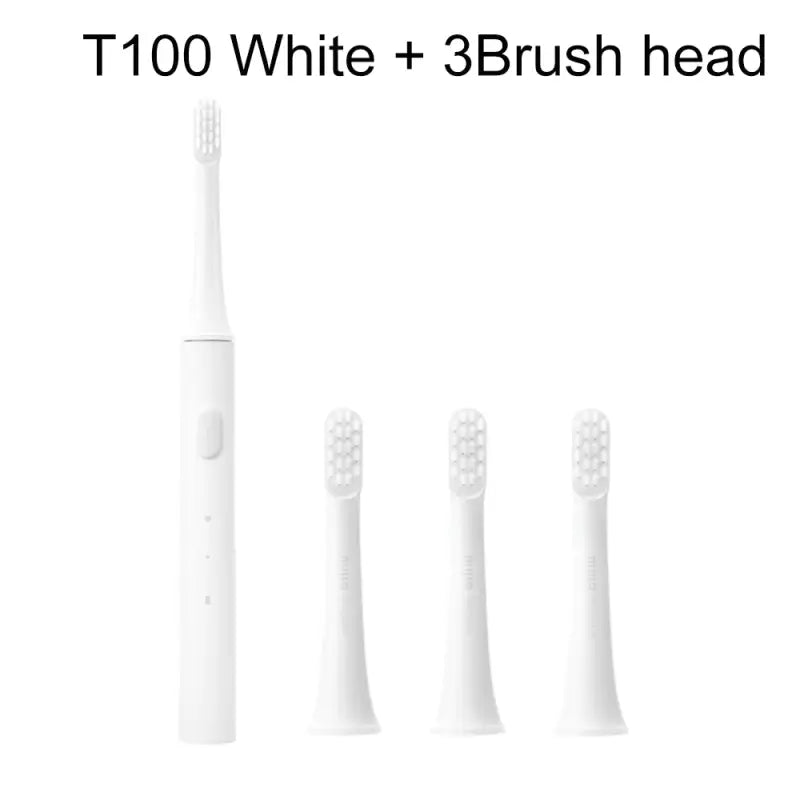 the toothbrush is a white toothbrush with three different sizes