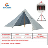 a tent with the measurements of the tent