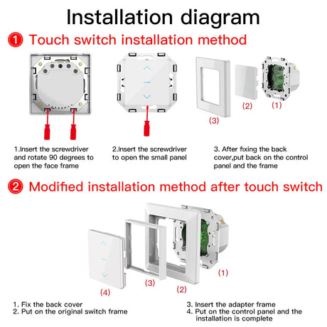 Touch switch installation diagram.