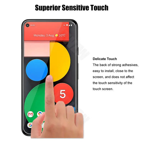 a hand touching a smartphone screen with the text super sensitive touch