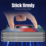 a hand touching a smartphone with the text stick tiny