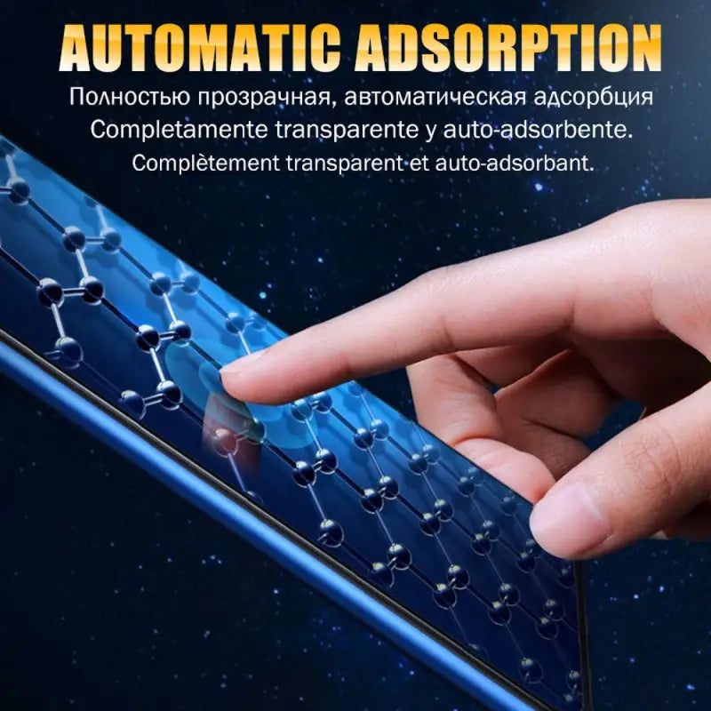 a hand touching a tablet with the text automatic adoption