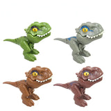 the dinosaur toy is a small toy with a small face and a large mouth