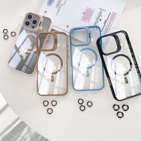 Transparent phone cases with colored edges.