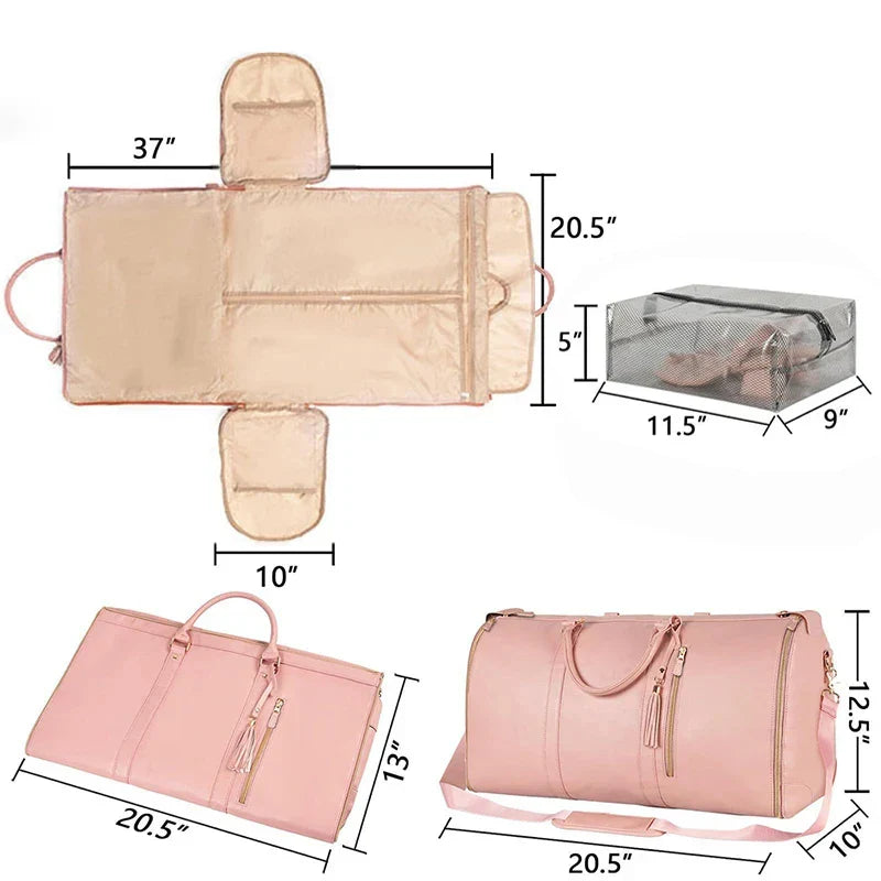 the travel bag with the measurements