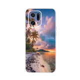 a beautiful sunset on the beach with palm trees and a white sand beach phone case