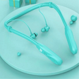 Turquoise wireless neckband earphones with the Xiaomi logo visible.