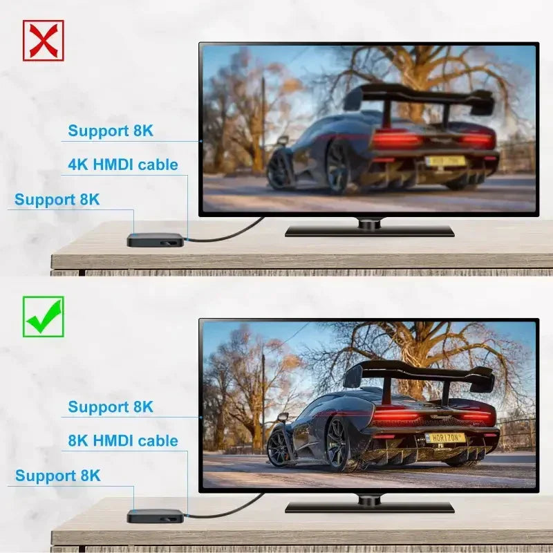 a tv with a cable connected to it