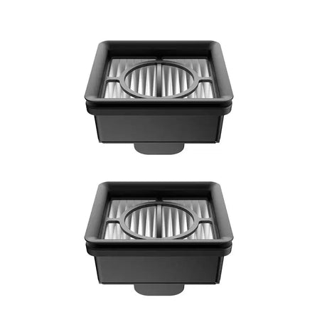 Two black plastic trays with lids for the lid