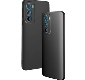 Two black smartphones with triple-lens camera systems.