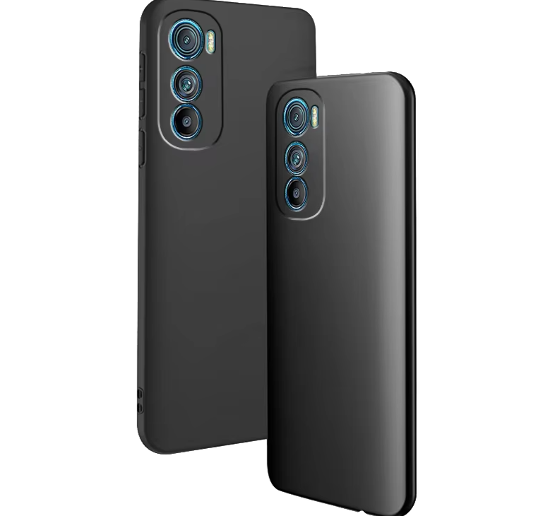 Two black smartphones with triple-lens camera systems.
