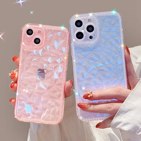 Two cases with a diamond pattern on them