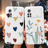 two cases with hearts and flowers