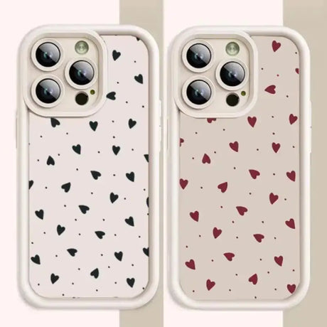 two cases with hearts on them