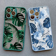 two cases with tropical print