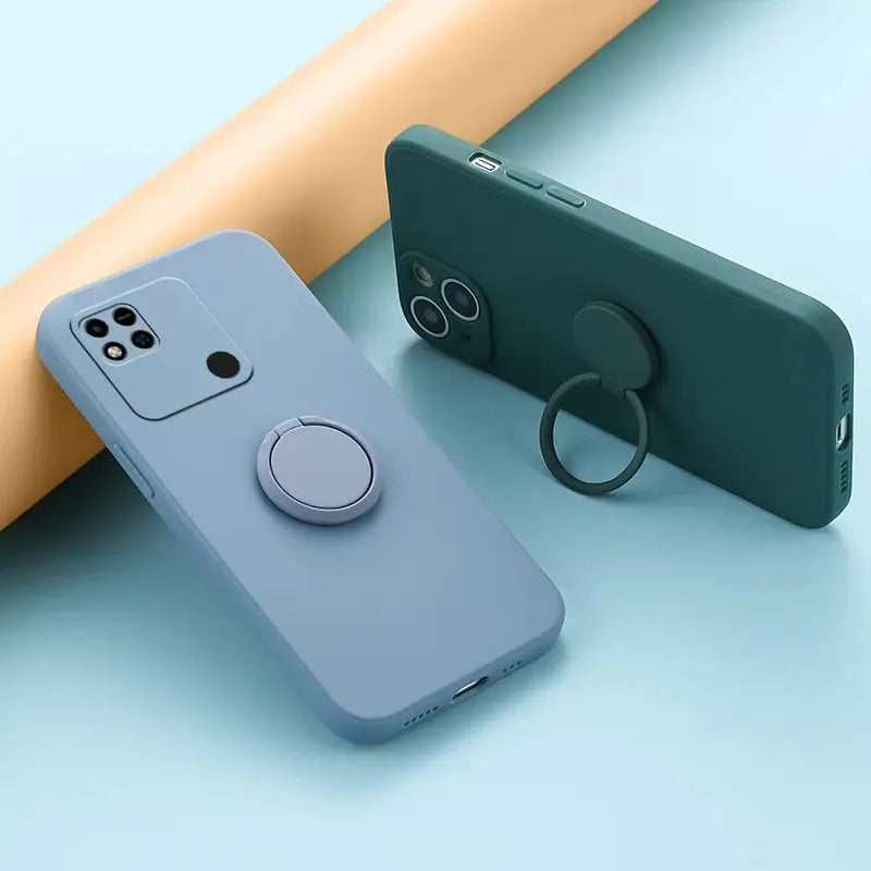 two cell cases with a ring on them