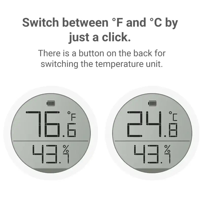 two clocks showing different times and temperatures on a white background