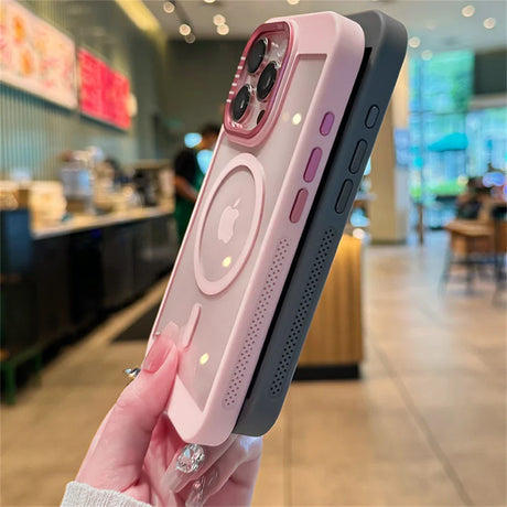 Two encased smartphones.